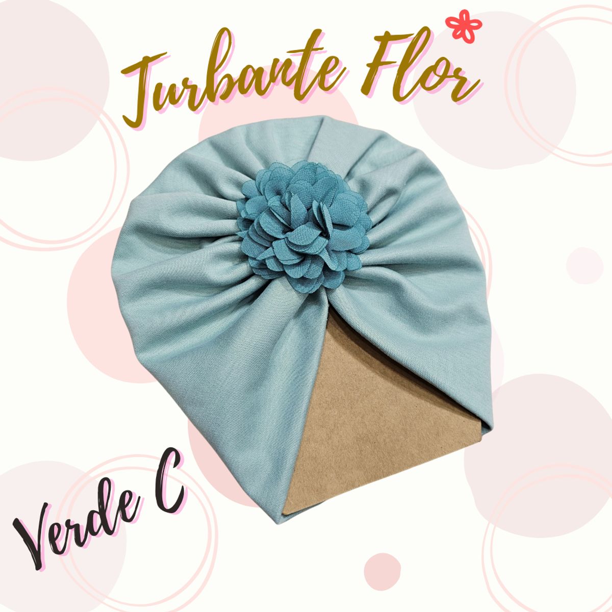 GENERICO - Turbante de bebe con Flor en algodón pima