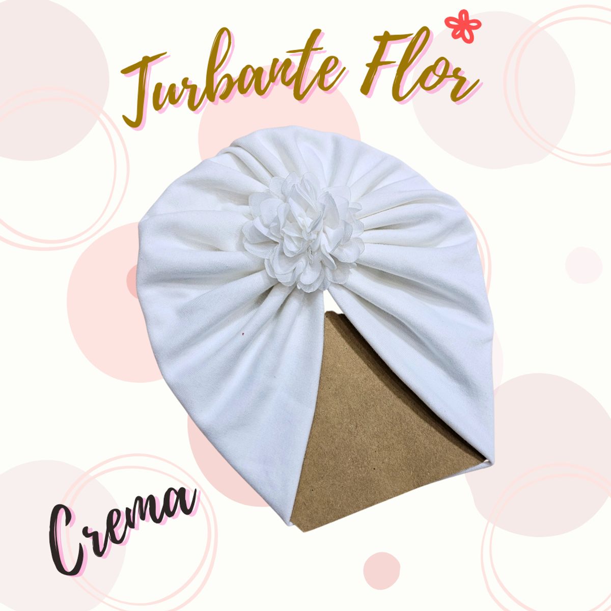 GENERICO - Turbante de bebe con Flor en algodón pima