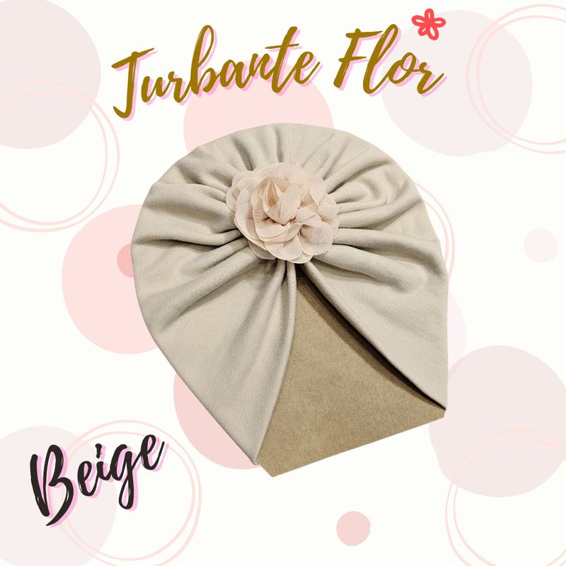 GENERICO - Turbante de bebe con Flor en algodón pima