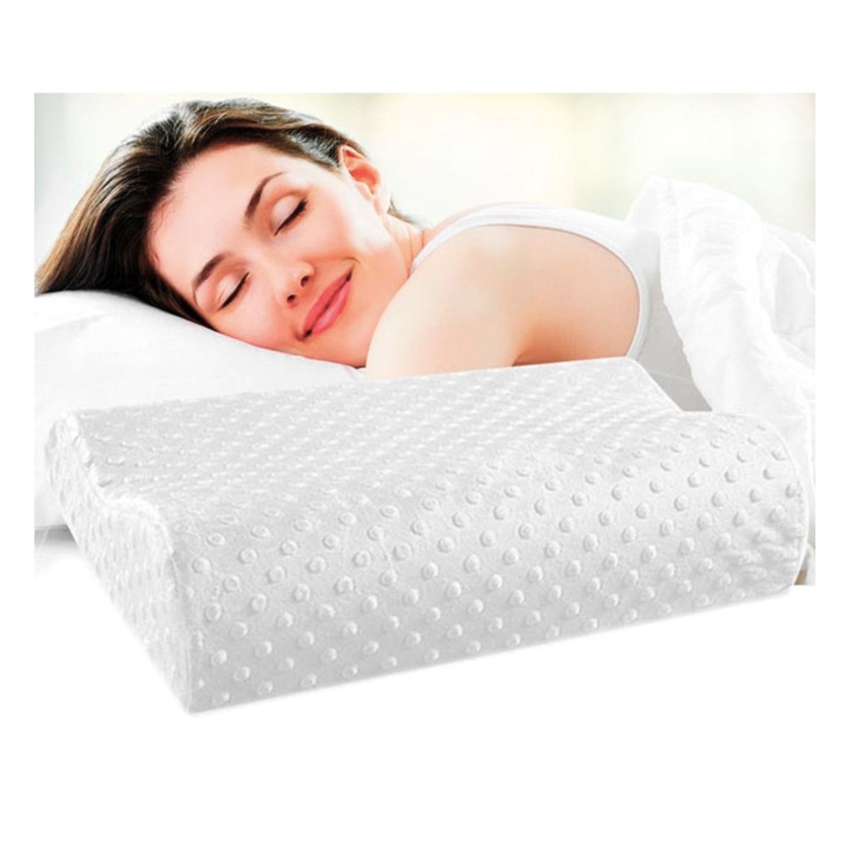 IMPORTADO MC - Almohada Viscoelástica Ortopédica De Espuma Cervical Memory Pillow.