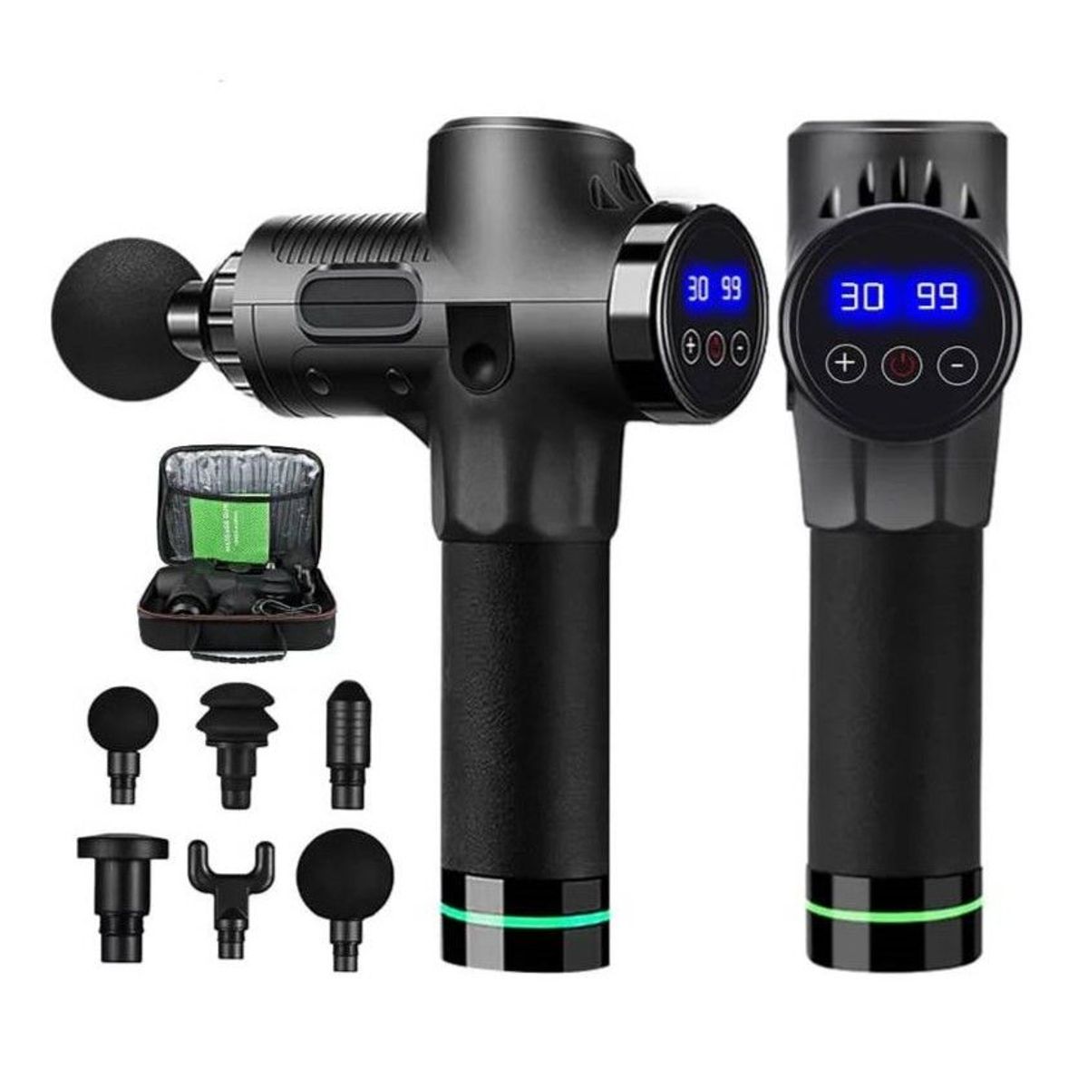 GENERICO - Pistola de masaje muscular de 30 NIVELES - con pantalla - LED