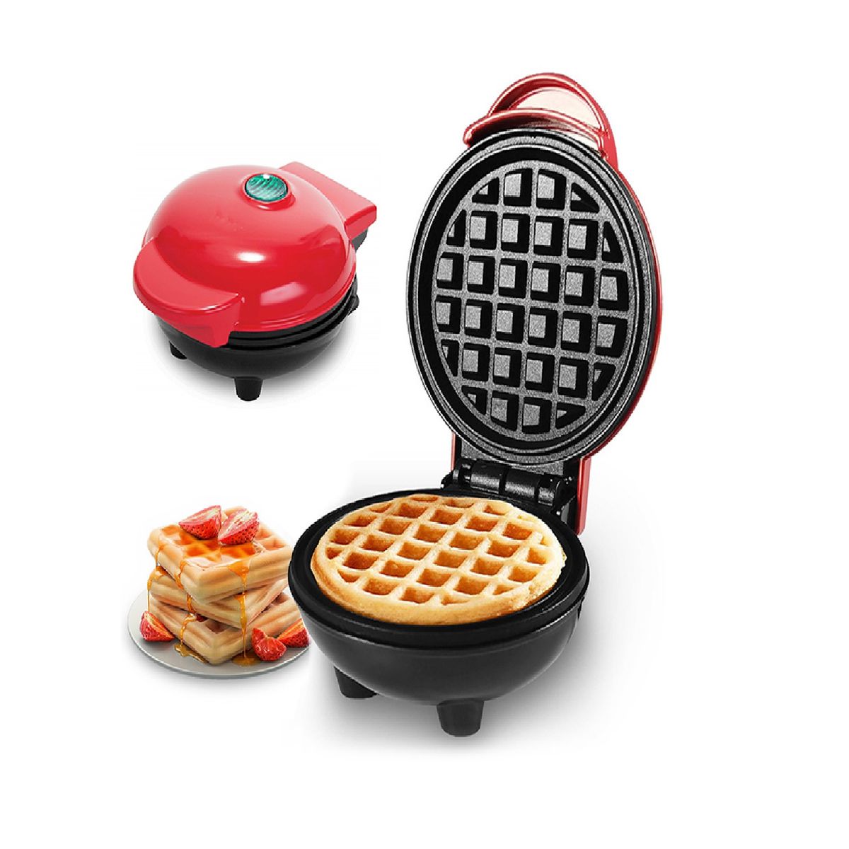 GENERICO - Mini Waflera Antiadherente Rojo