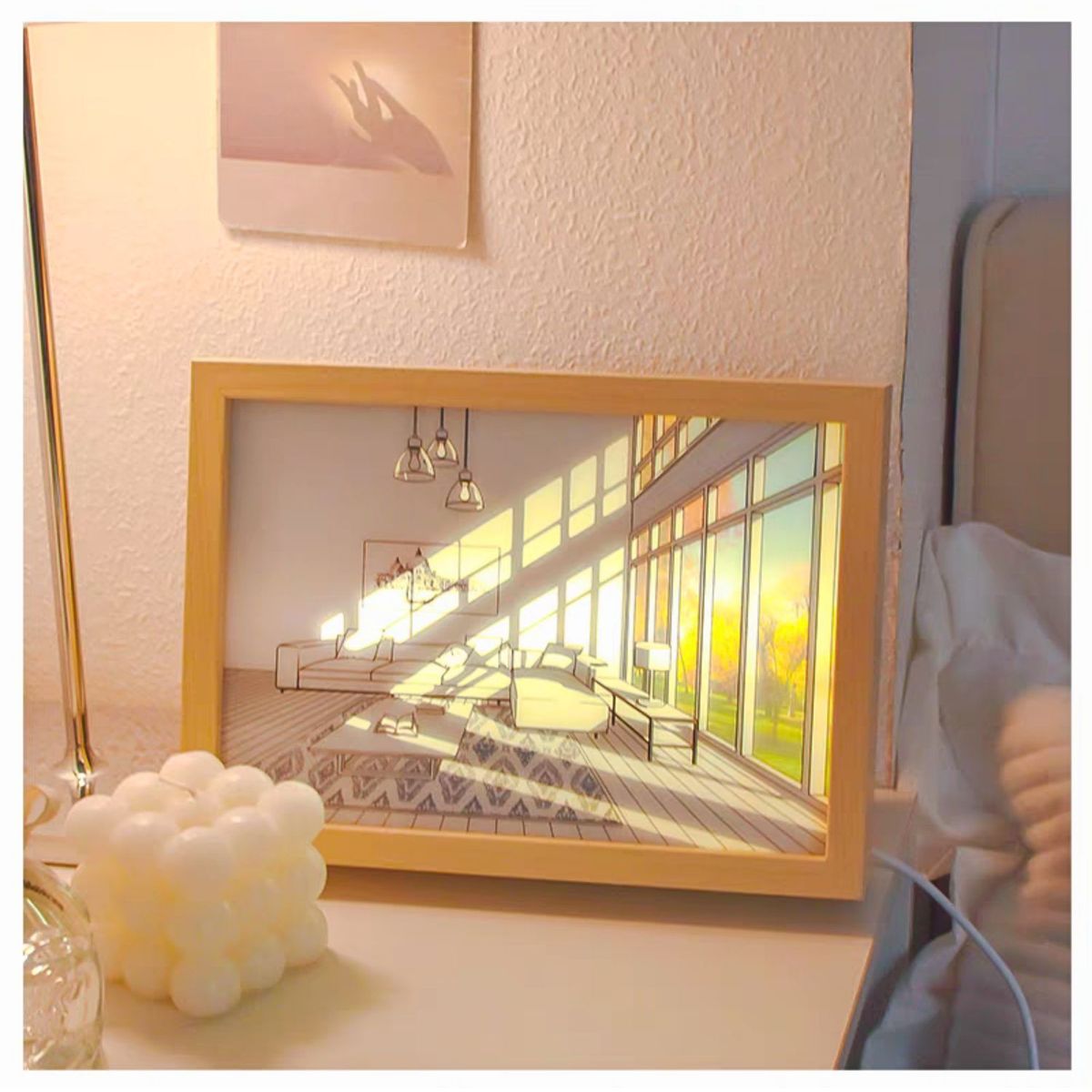 TRENDS - Cuadro Decorativo 3D Nordico Luminoso con Luz Led Graduable