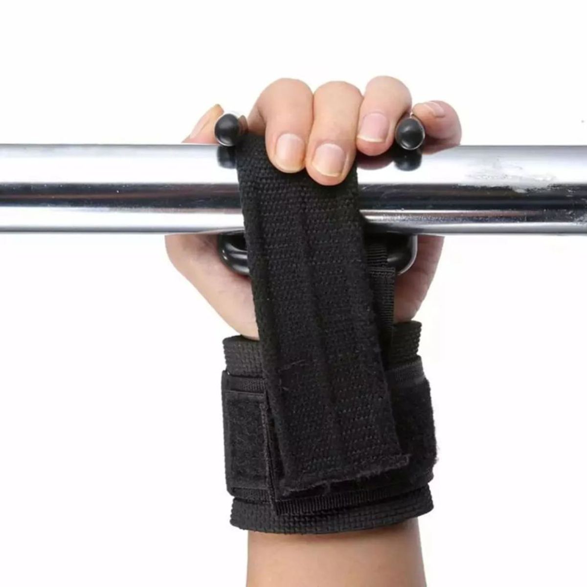 GENERICO - Straps con Gancho para Levantamineto de peso Negro