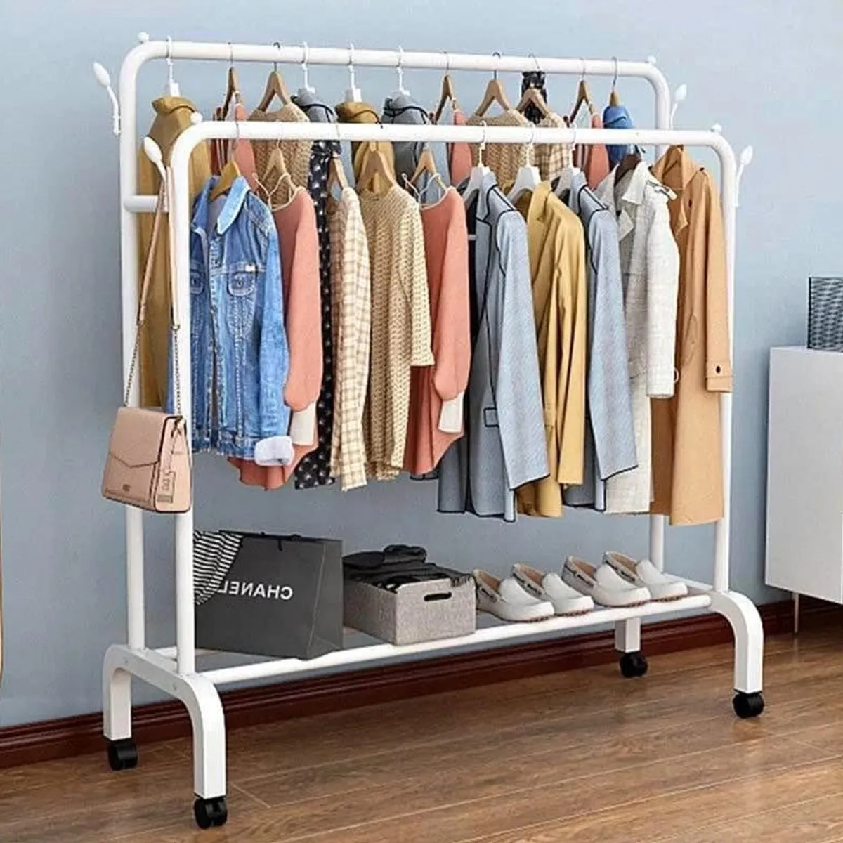 GENERICO - Estante Organizador Ropa Perchero Con Ruedas PB