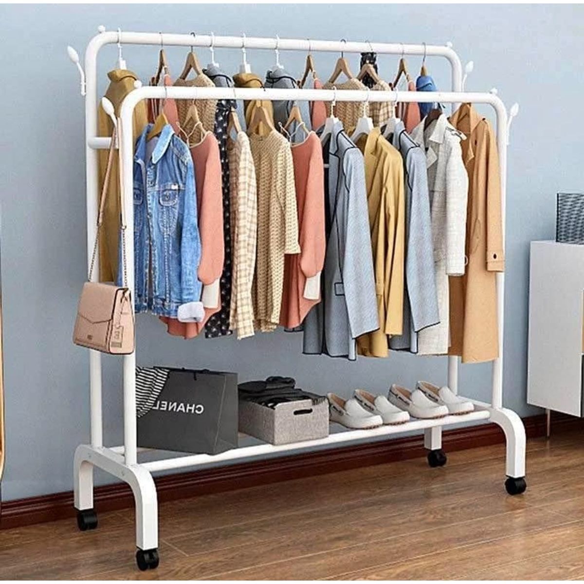 GENERICO - Estante Organizador Ropa Perchero Con Ruedas PB