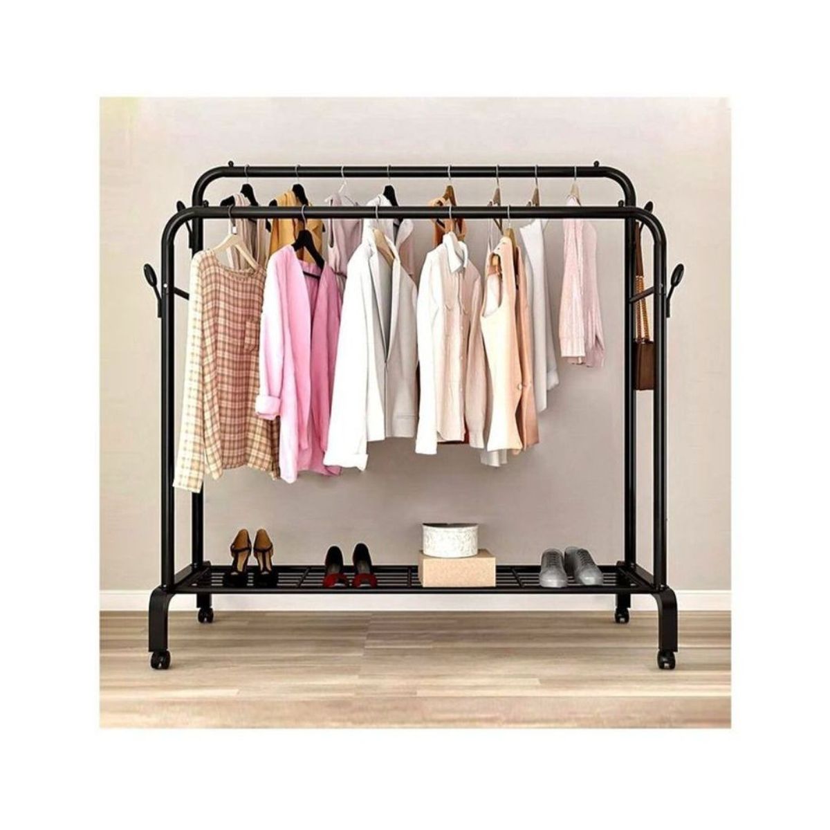 GENERICO - Estante Organizador Ropa Perchero Con Ruedas PB