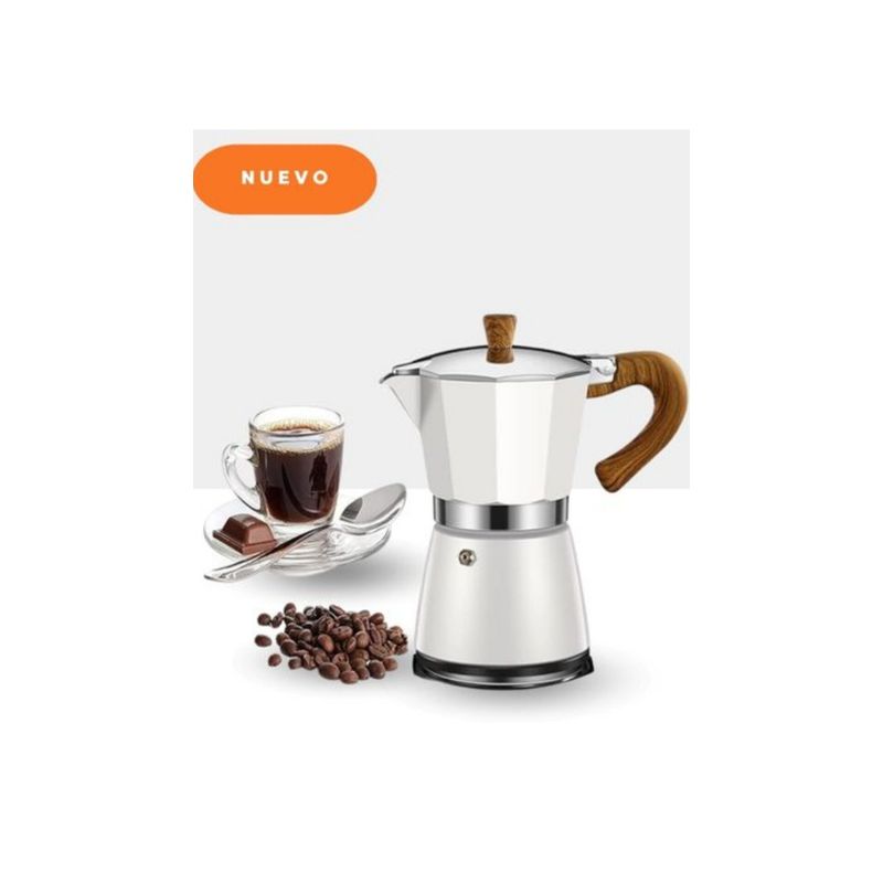 GENERICO - Cafetera express color blanco en aluminio, 9 tazas