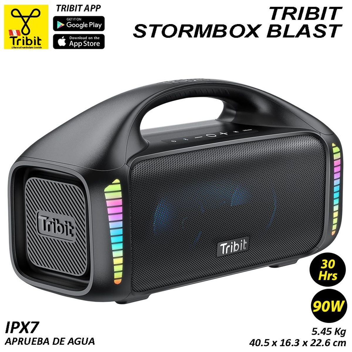 TRIBIT - Tribit StormBox Blast 90W reales - Altavoz superior a Bang Max