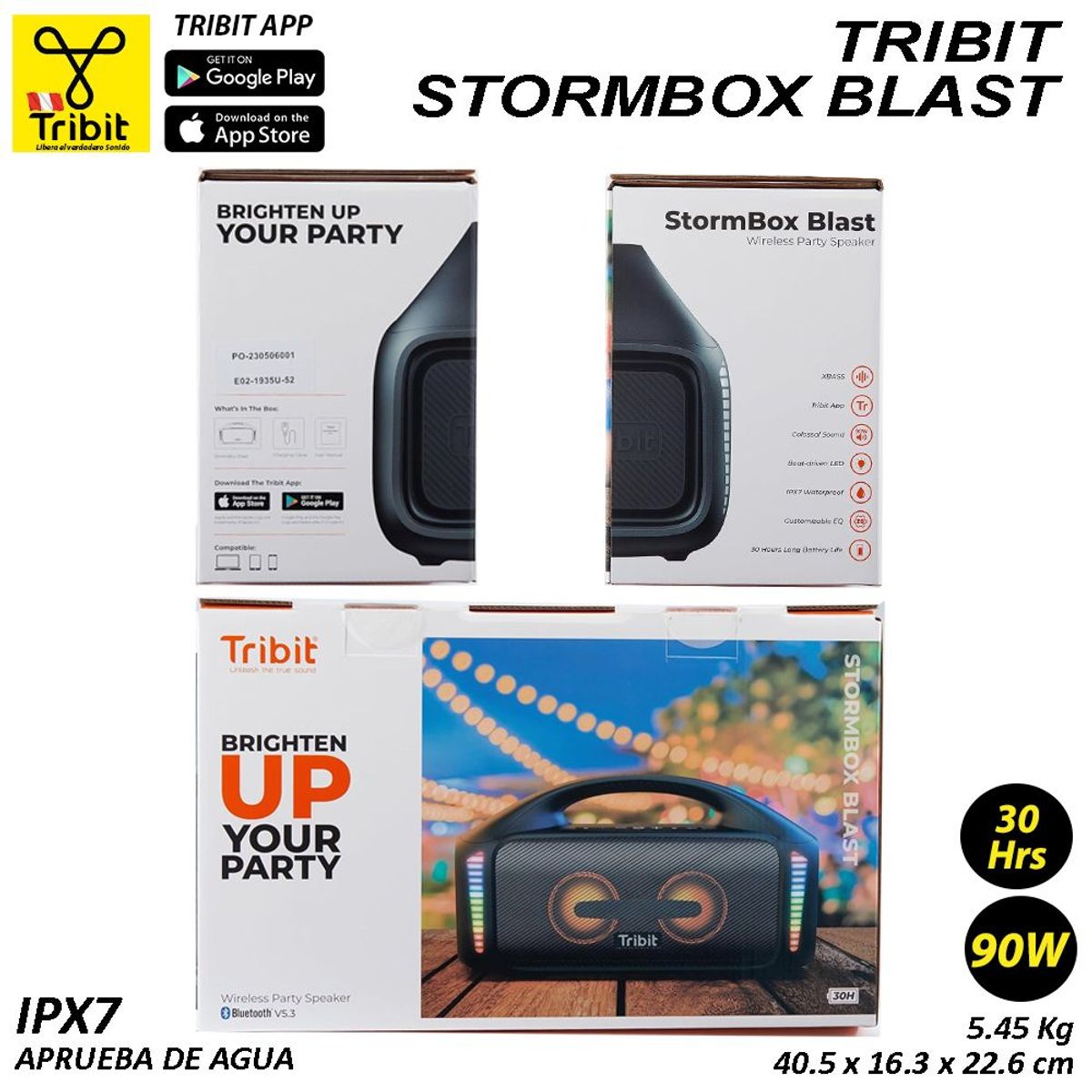 TRIBIT - Tribit StormBox Blast 90W reales - Altavoz superior a Bang Max