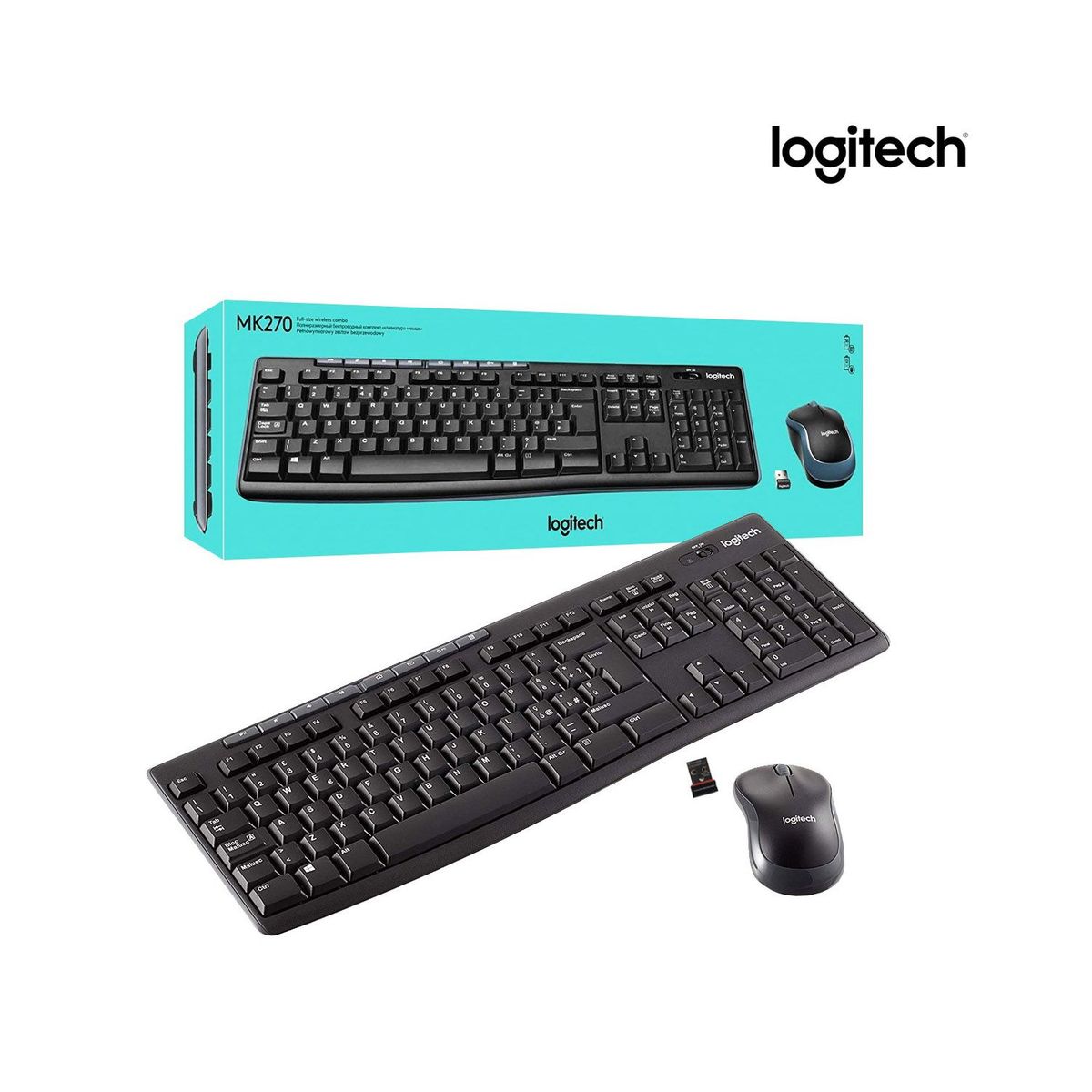 LOGITECH - Kit Teclado y Mouse Logitech MK270 Inalámbrico Negro