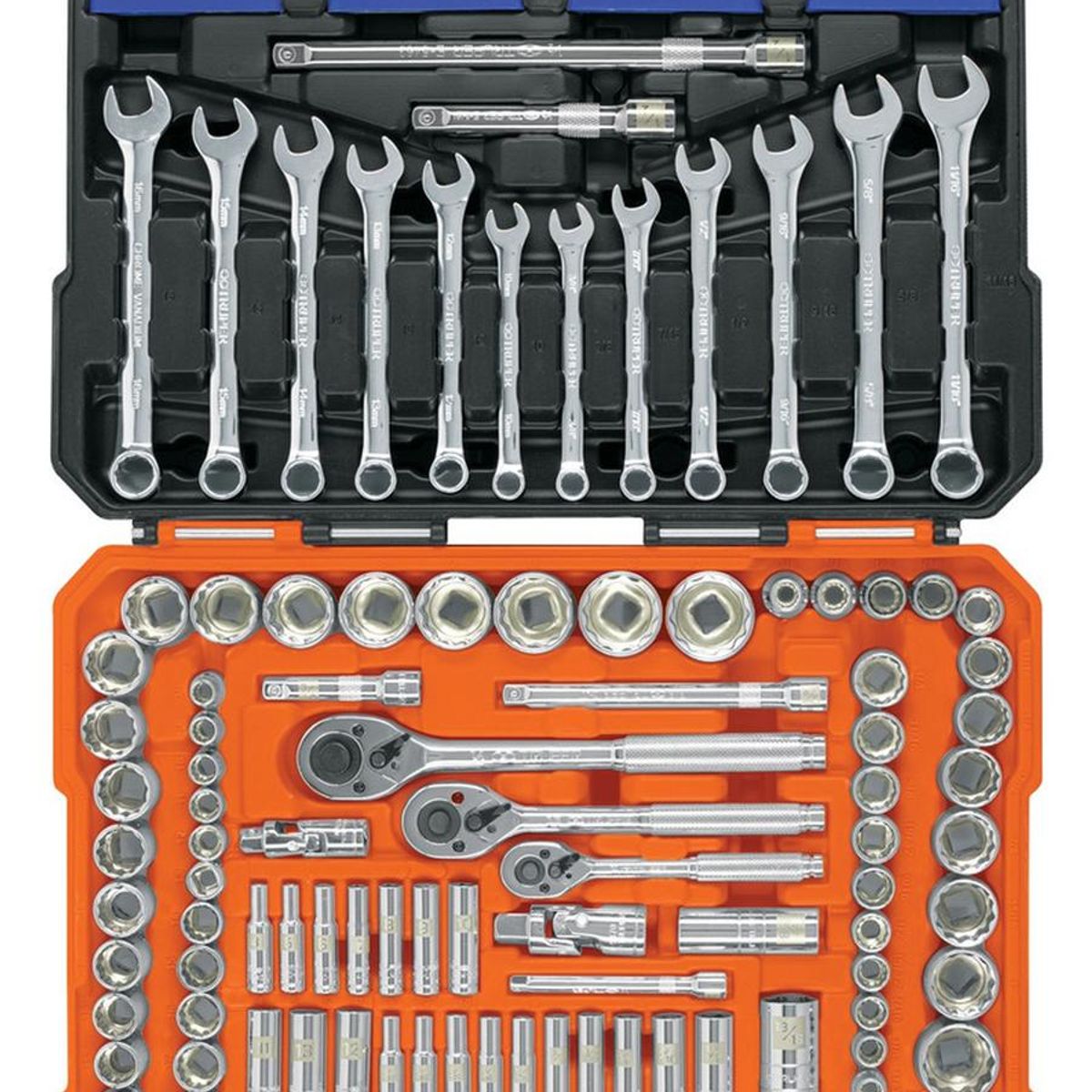 Truper - Juego 199 herramientas 1/4", 3/8" y 1/2" std y mm p/mecánico