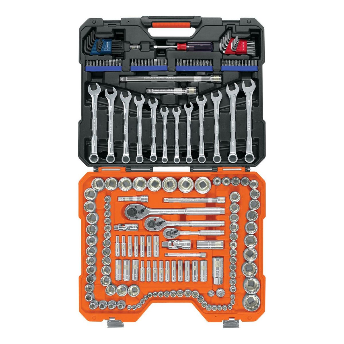 Truper - Juego 199 herramientas 1/4", 3/8" y 1/2" std y mm p/mecánico