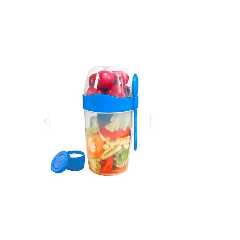 GENERICO - Vaso Mezclador Porta Ensaladas Frutas Cereales Yogurt-Tenedor