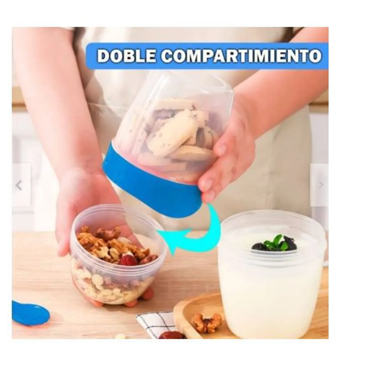 GENERICO - Vaso Mezclador Porta Ensaladas Frutas Cereales Yogurt-Tenedor