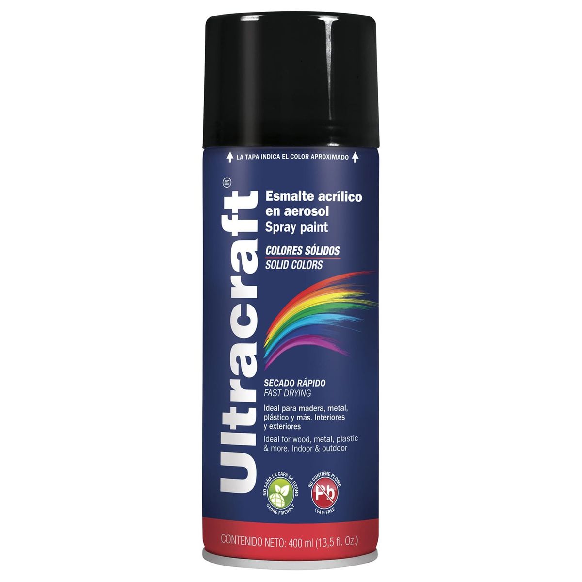 TRUPER - Pintura spray color NEGRO BRILLANTE,  ULTRACRAF