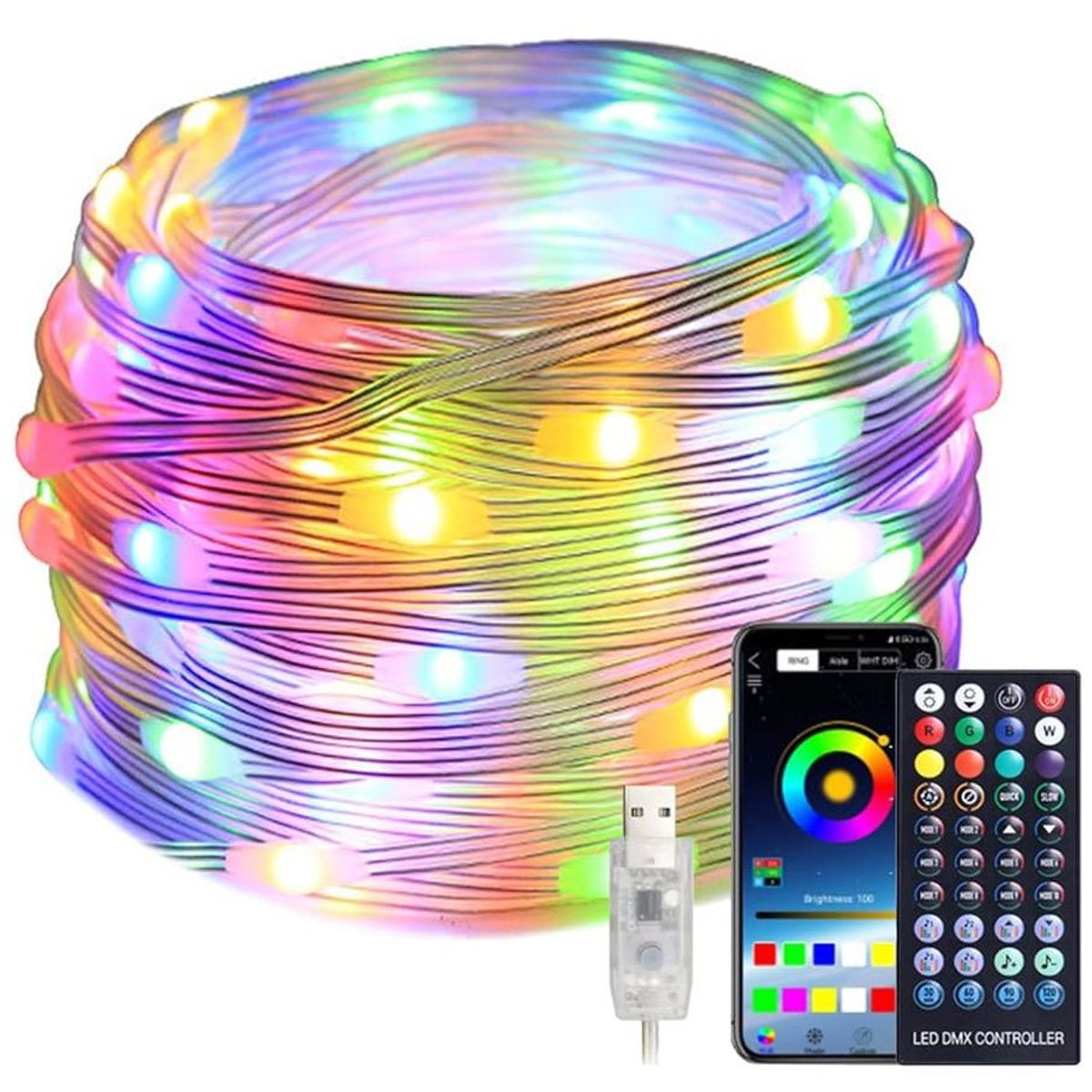 SEISA - Tira Led Rgb 10 Metros USB - Decoracion Multicolor - Programable