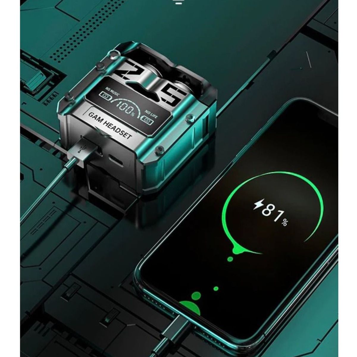 TWS - Audífonos TWS M25 Bluetooth Táctil Con Pantalla Digital