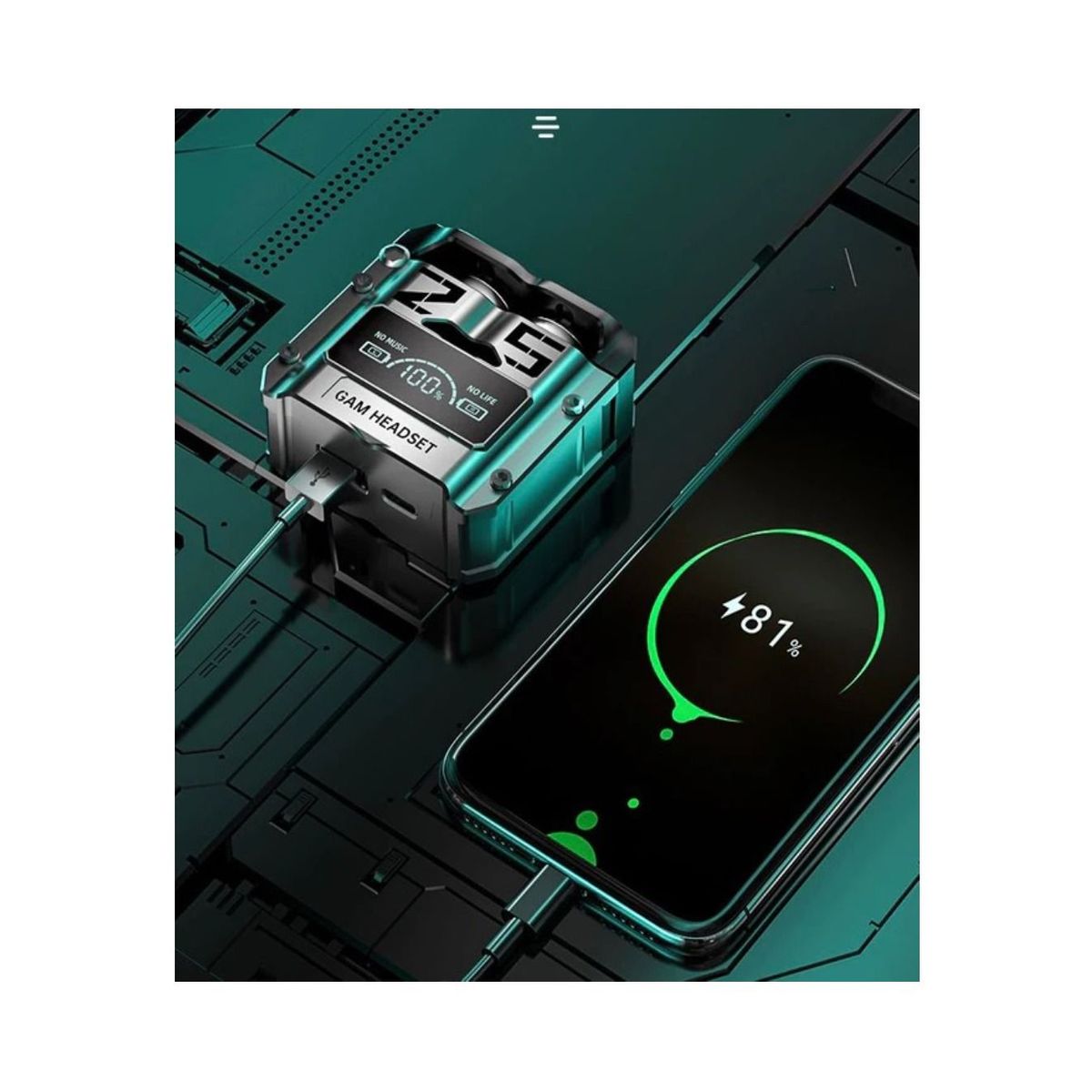 TWS - Audífonos TWS M25 Bluetooth Táctil Con Pantalla Digital