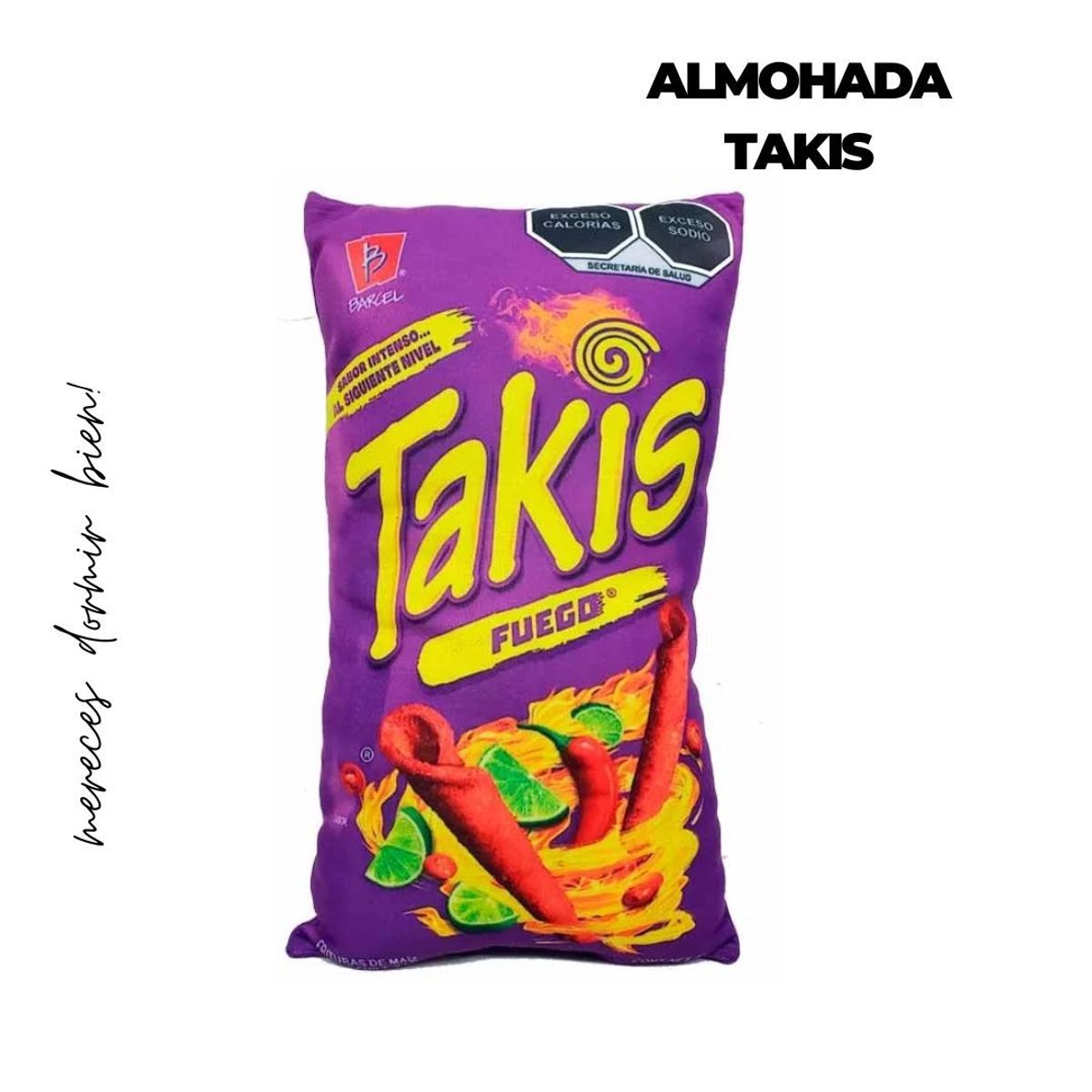 GENERICO - ALMOHADA CON DISEÑO DE TAKIS FUEGO