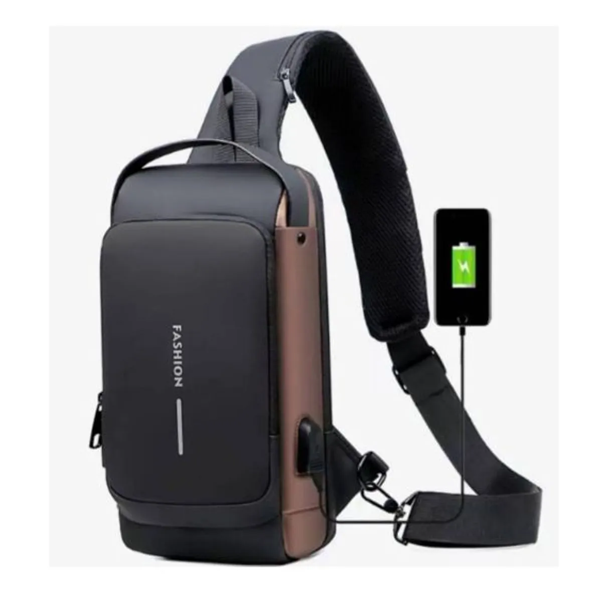 GENERICO - Pechera Morral Hombre Antirrobo Usb Impermeable Bandolera