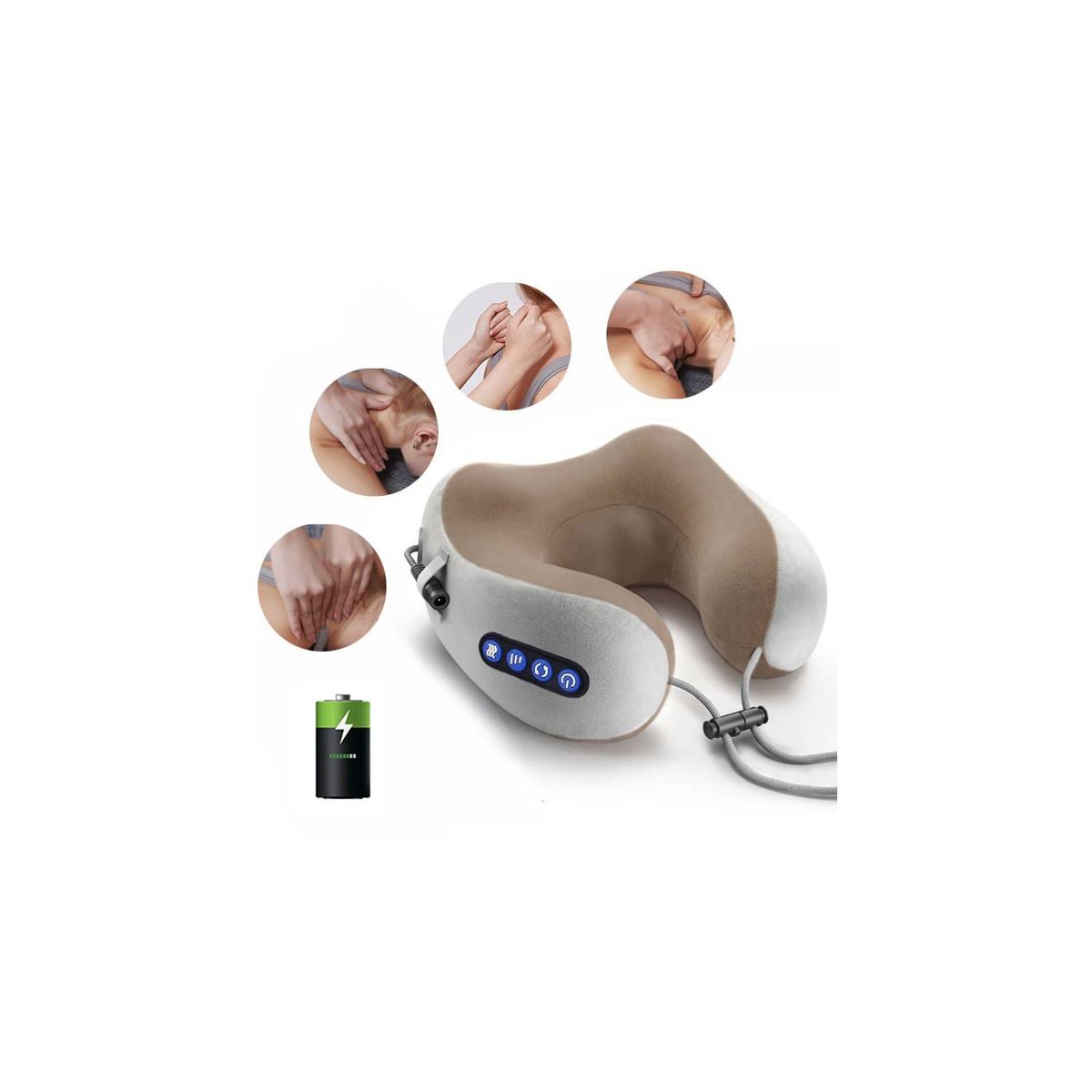 OEM - Masajeador Almohada Portatil Recargable Antiestress Relajante