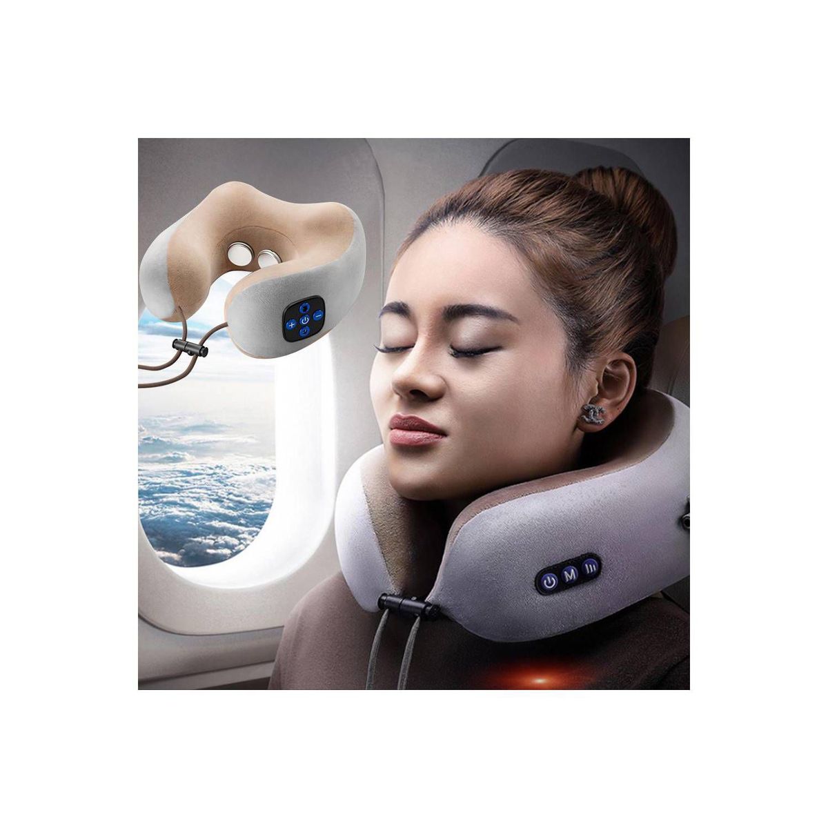 OEM - Masajeador Almohada Portatil Recargable Antiestress Relajante