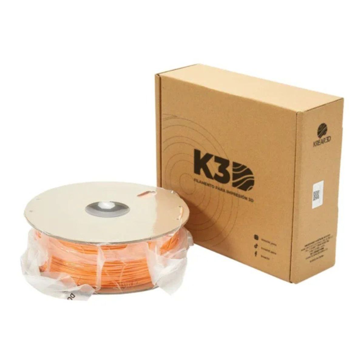 KREAR 3D - Filamento K3D PLA Anaranjado Mate 175mm 1Kg