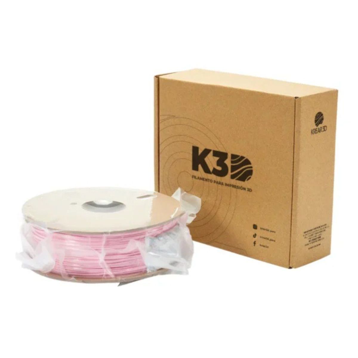 KREAR 3D - Filamento K3D PLA Rosado Mate 175mm 1Kg