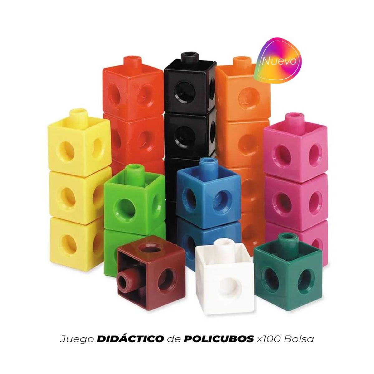 GENERICO - Juego Didáctico Policubos Bolsa x100 Pcs