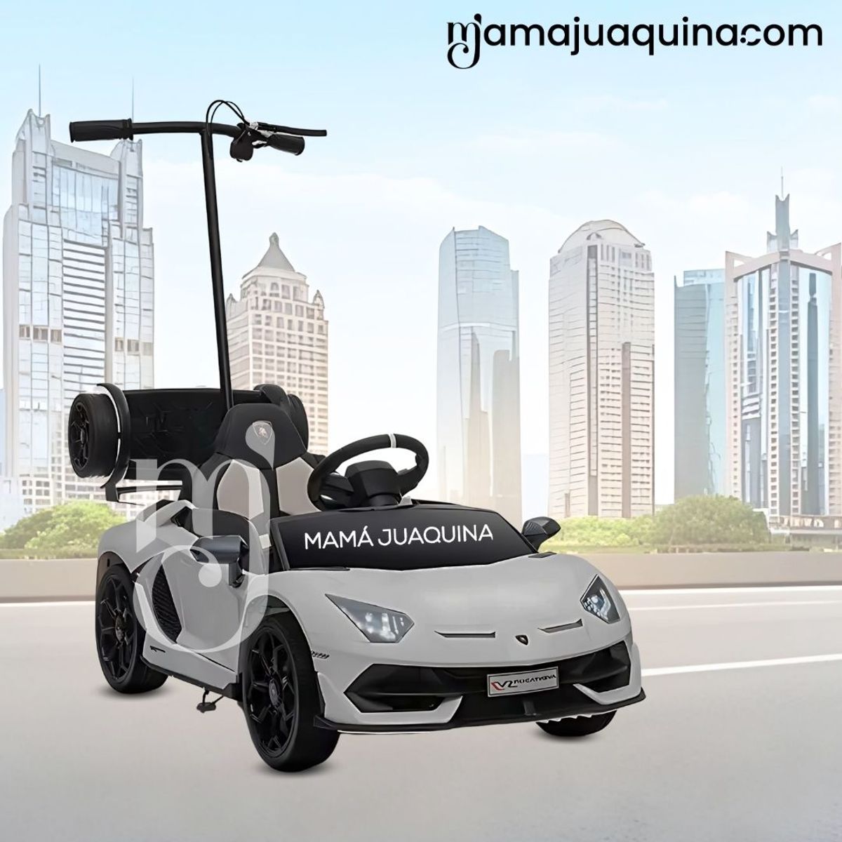 LAMBORGHINI - Carro a Batería para Niño y Adulto «AVENTADOR» Licensed Gray