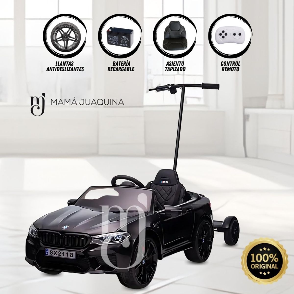 BMW - Carro a Batería para Niño y Adulto BMW SX2118 Licensed Black