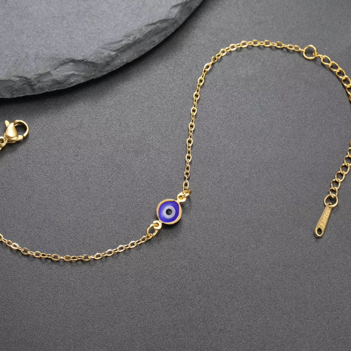 GENERICO - Pulsera de ojo turco azul  de acero