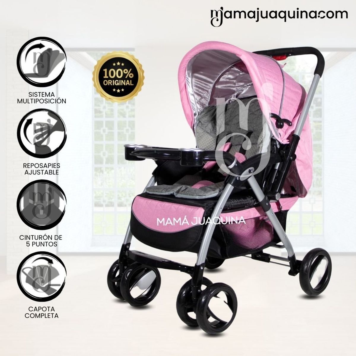 BAMBINO - Coche Cuna de Lujo «GALAXY» Edición Limitada Pink