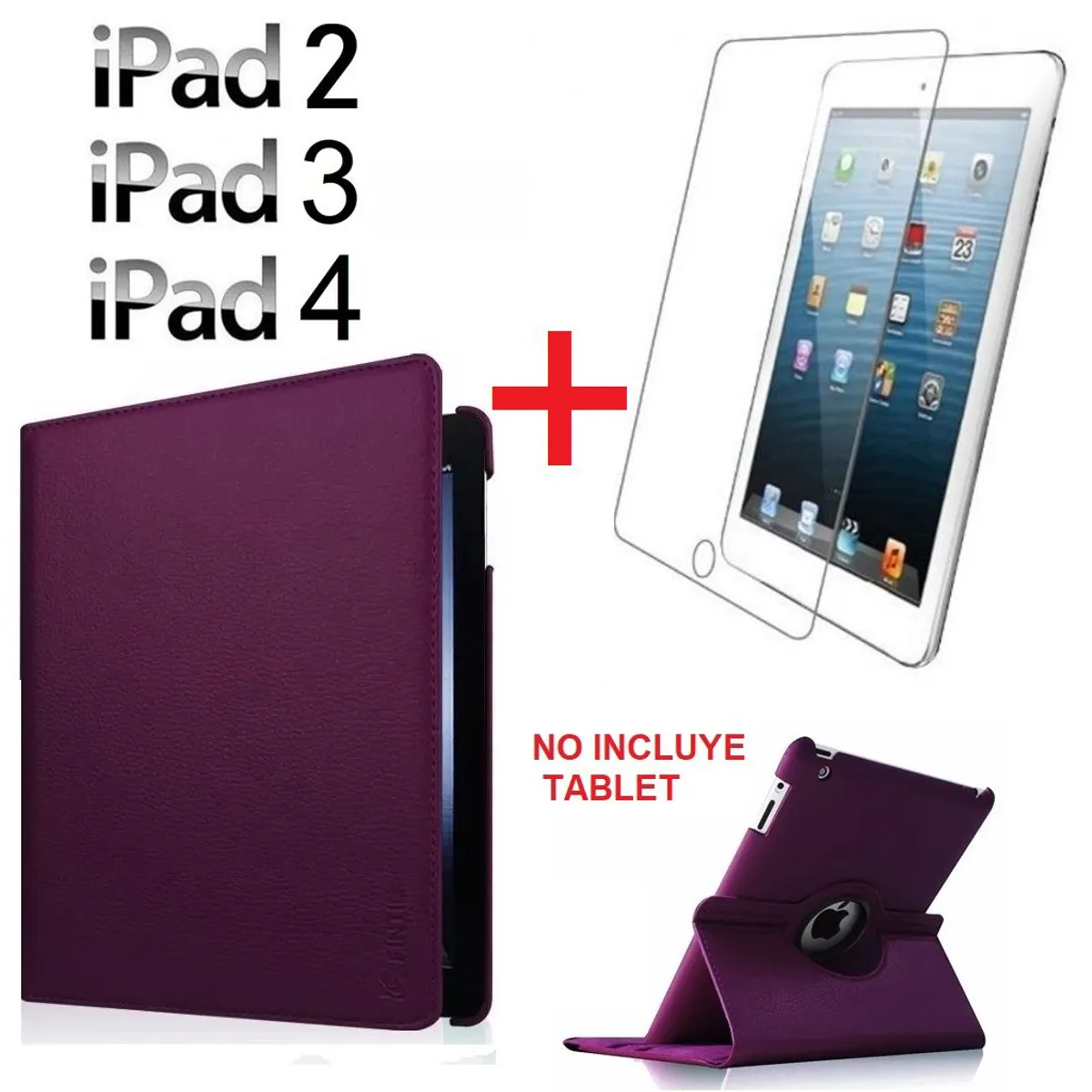 GENERICO - Funda Case  Mica Vidrio para iPad 2da  3era  4ta A1395 A1416 A1458