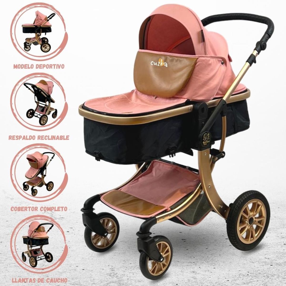 CONFORT - Coche Deportivo Moisés para Bebé «ALFA» Pink