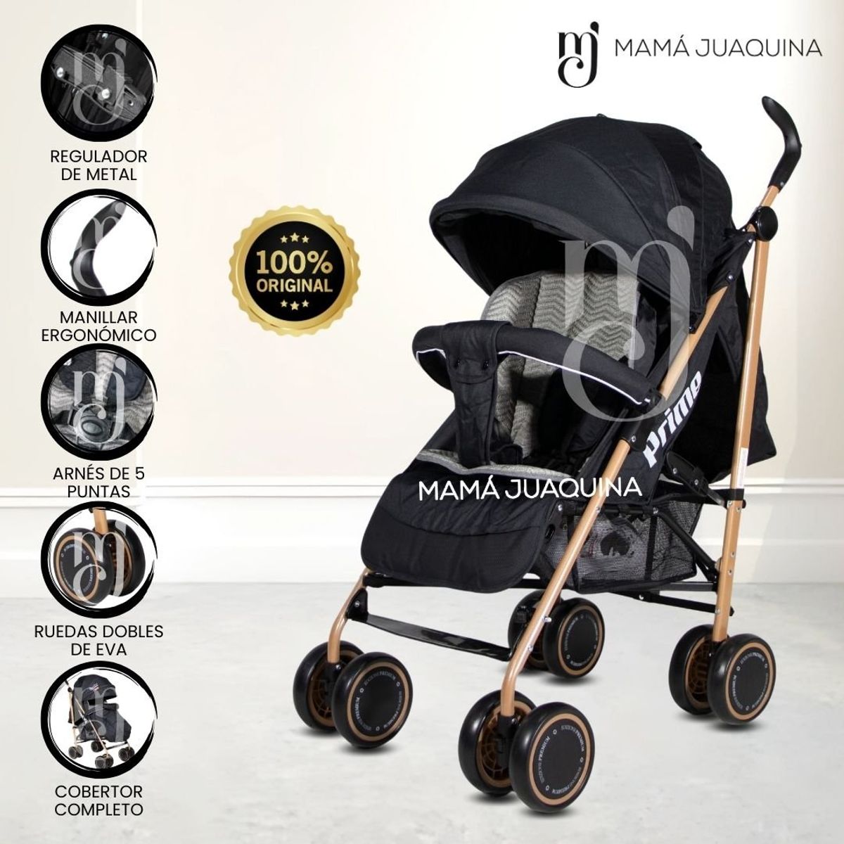 BABY KING - Coche Bastón Deportivo «PRIME PLUS» Edición Limitada Black