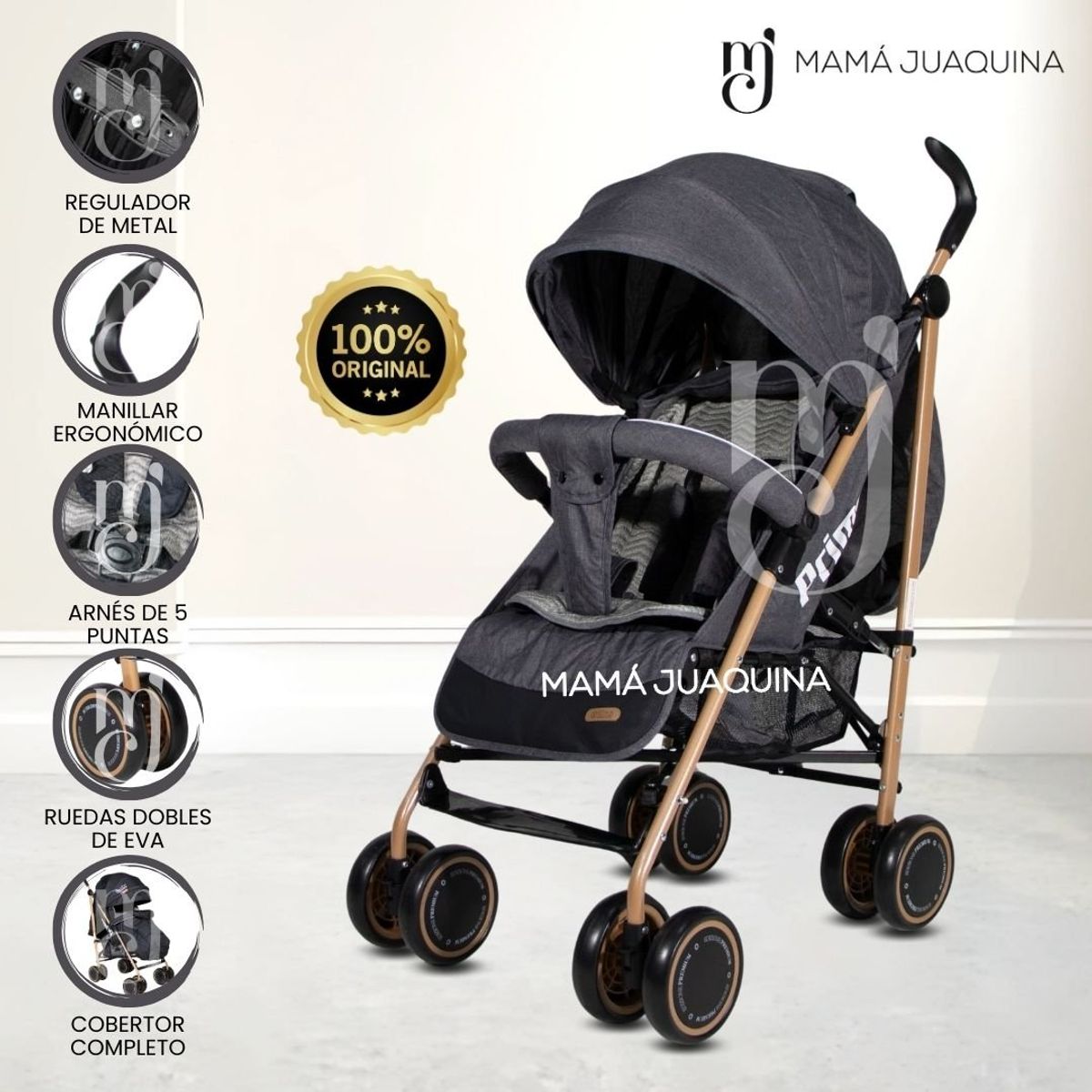 BABY KING - Coche Bastón Deportivo «PRIME PLUS» Edición Limitada Gray