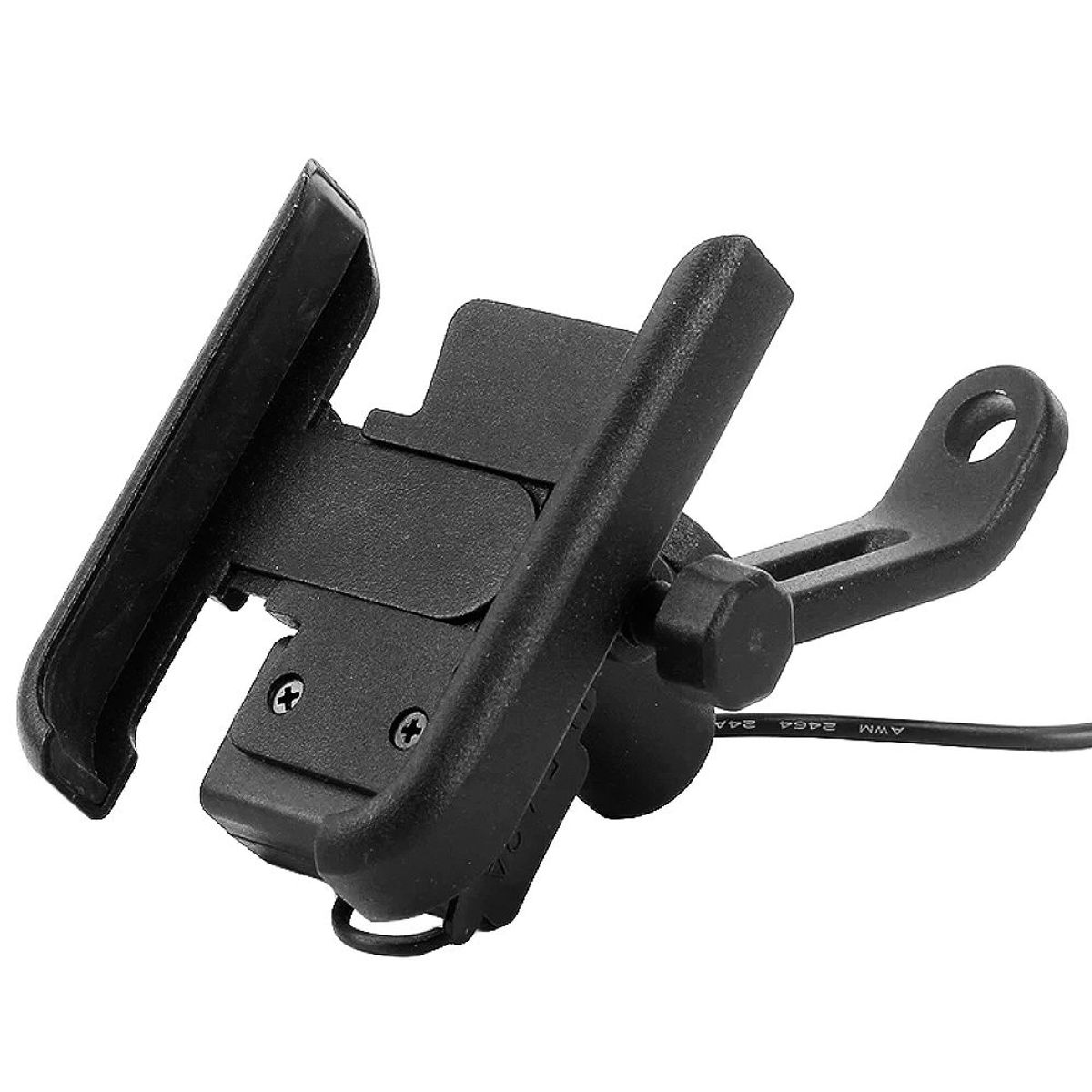 GENERICO - Holder Soporte De Metal Aluminio Para Moto Bicicleta Con Conector USB