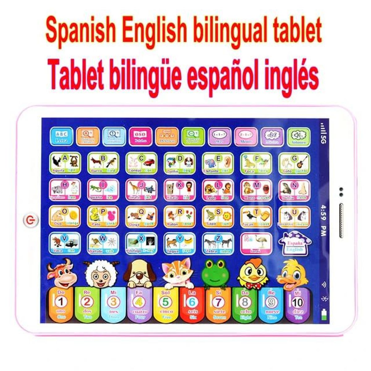 GENERICO - TABLETA INTERACTIVA EDUCATIVA BILINGUE ROSADA