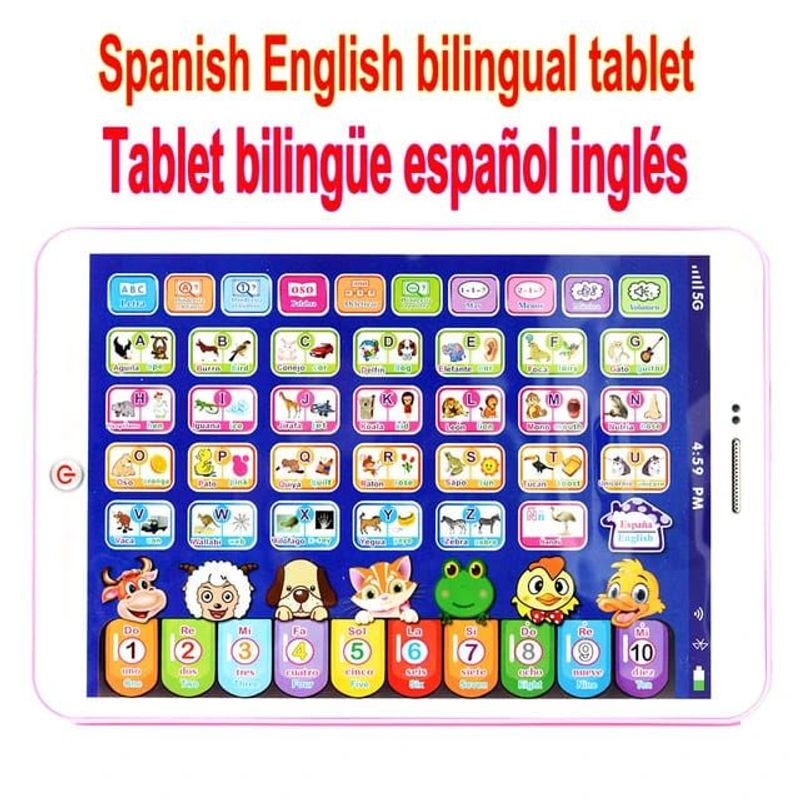 GENERICO - TABLETA INTERACTIVA EDUCATIVA BILINGUE ROSADA