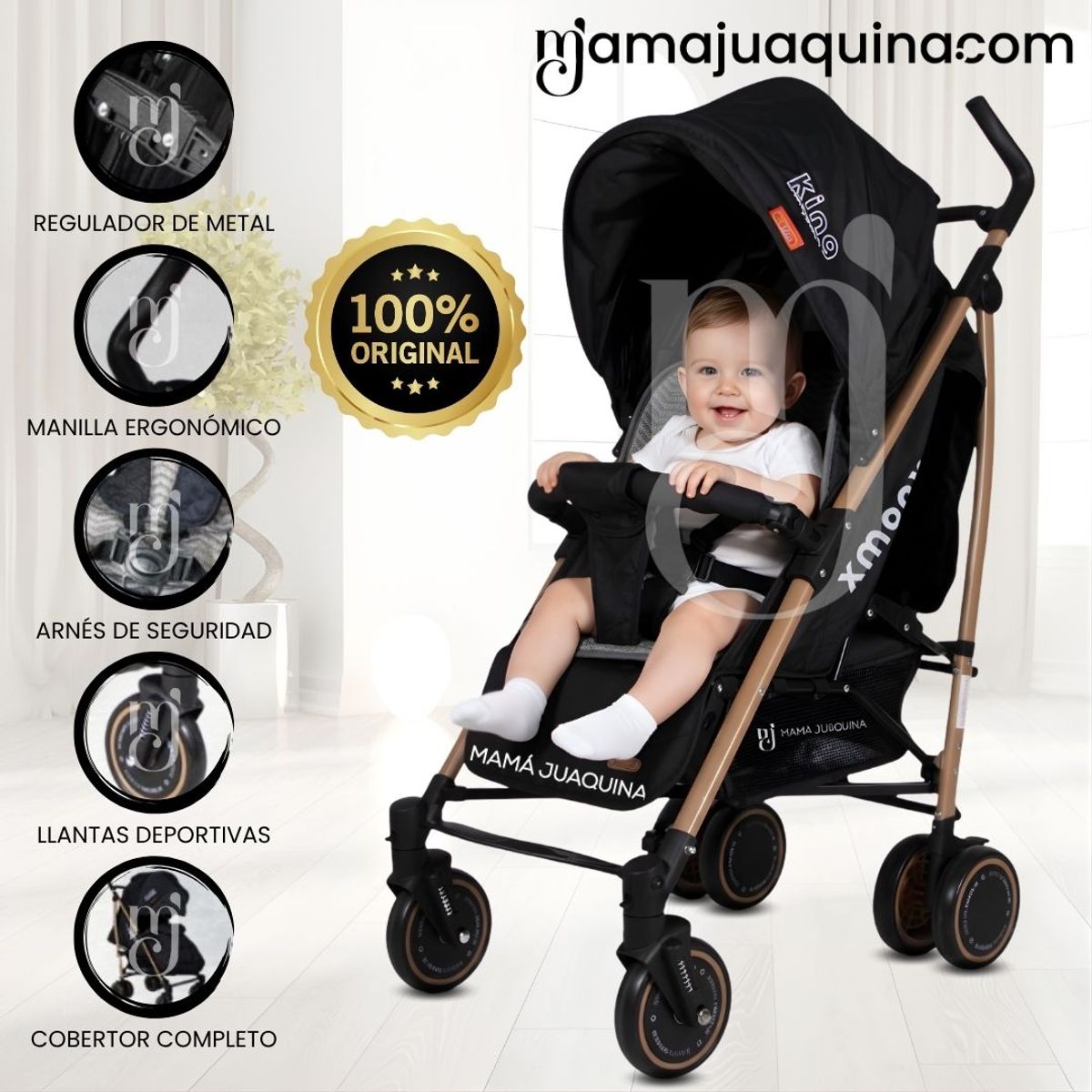 BABY KING - Coche Bastón Deportivo «XMOOV» Edición Limitada Black