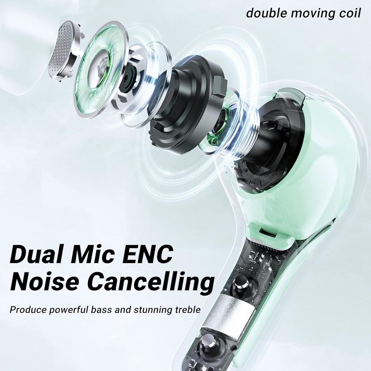 ACEFAST - AceFast - T8 Crystal - Audífonos inalámbricos transparentes