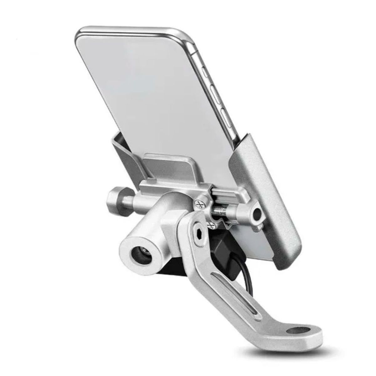 GENERICO - Holder De Metal Aluminio Para Moto Bicicleta Soporte Con Conector USB