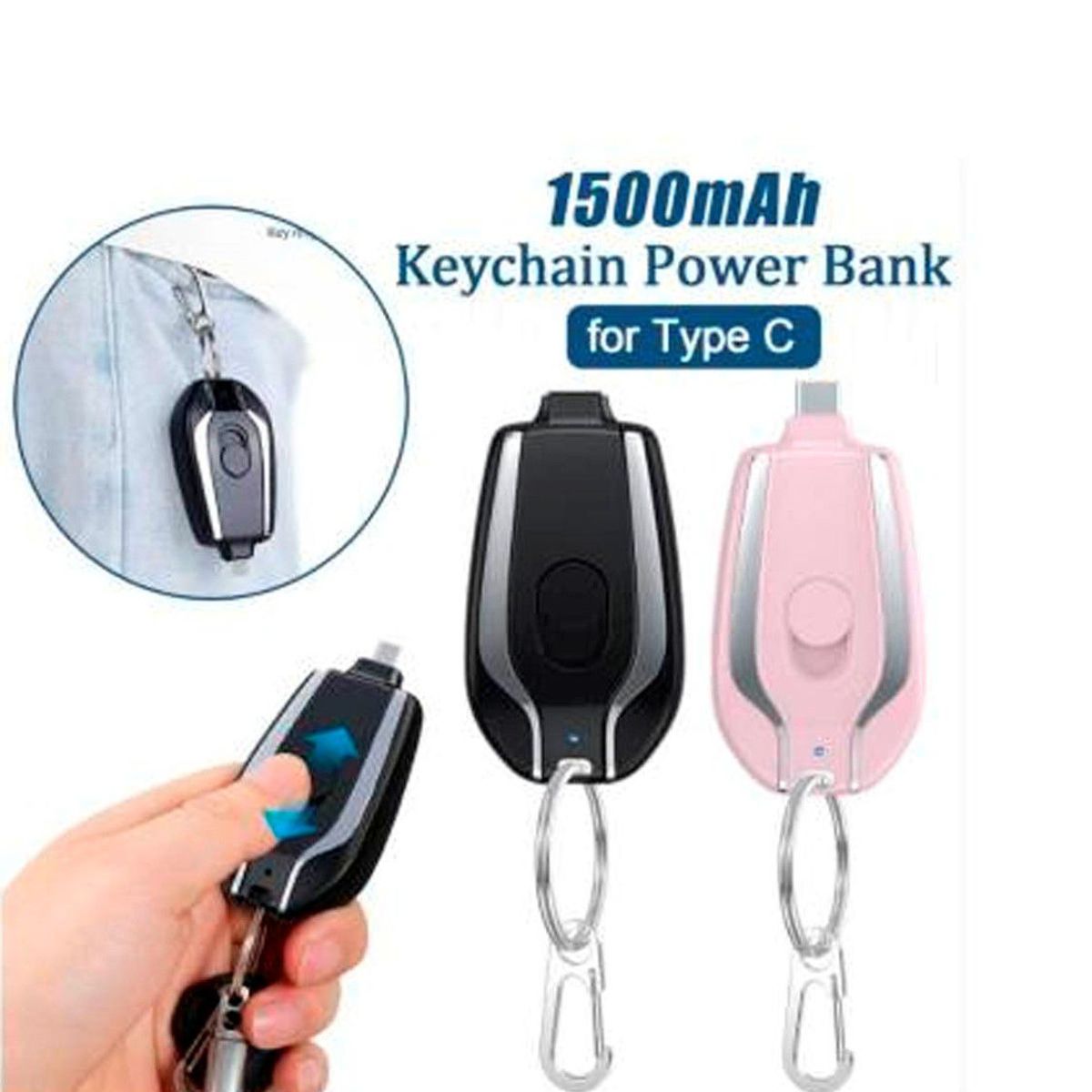 GENERICO - Cargador  Llavero Portatil Tipo C