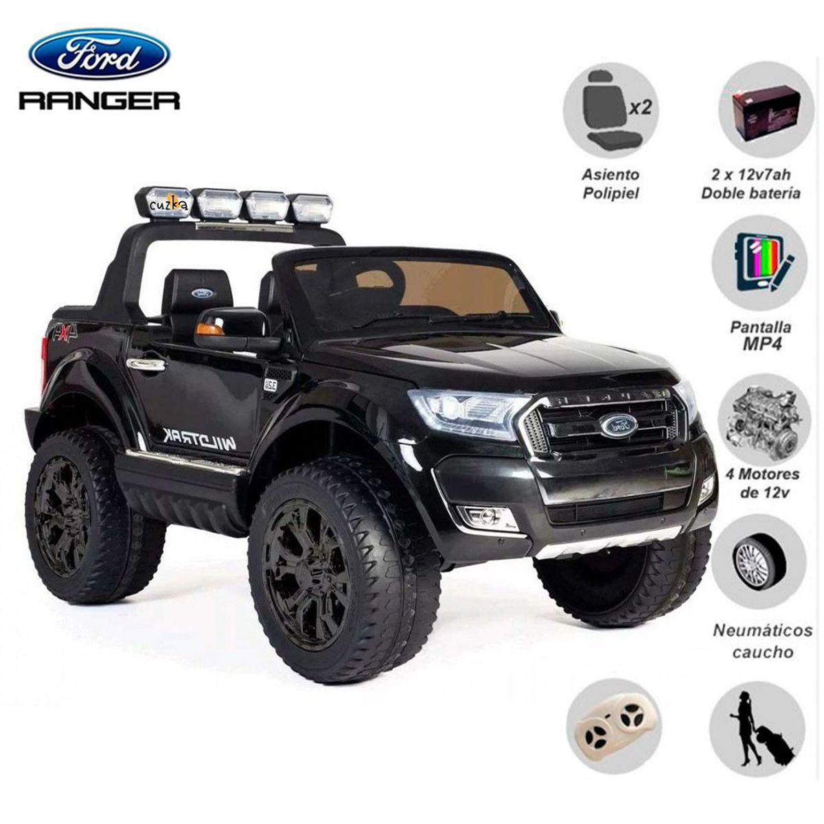 FORD - Camioneta a Batería Para Niños «RANGER» Black MP4