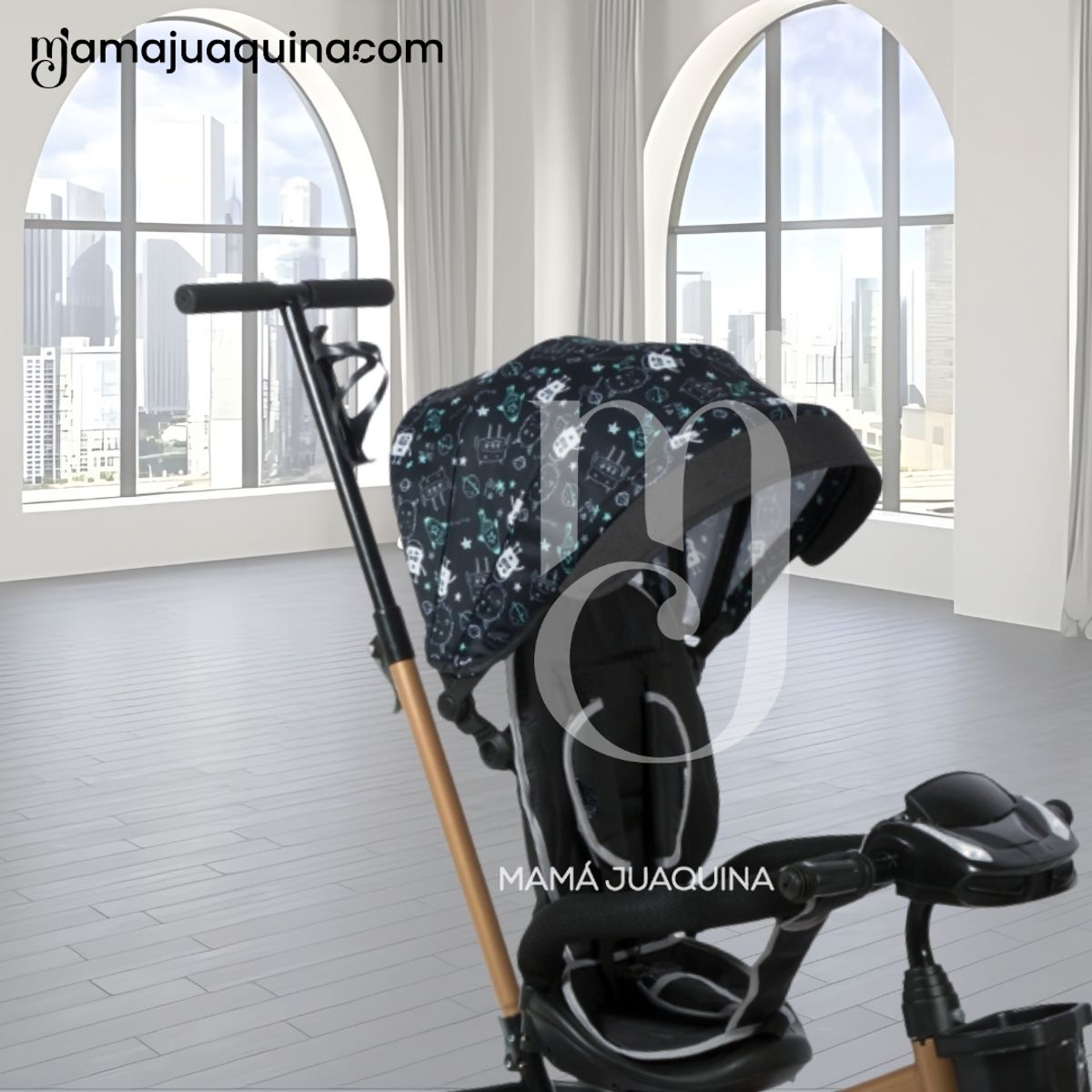 EBABY - Triciclo Guiador con Bluetooth para Niños «ROY PREMIUM» Black