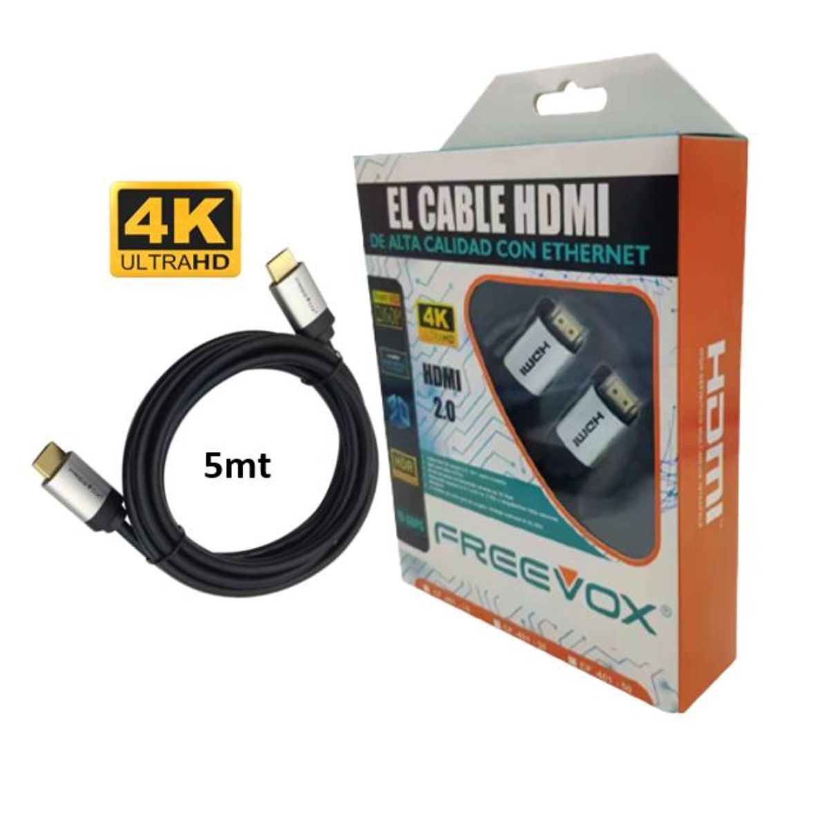 FREEVOX - CABLE HDMI 4K FREEVOX 5m 2.0 CON ETHERNET