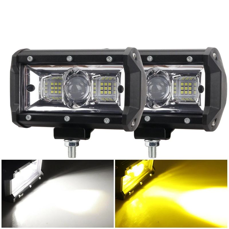 KOBO - Neblinero 18 Led 54w 13cm Blanco, Ambar Estrobo Lupa 6D 1pcs