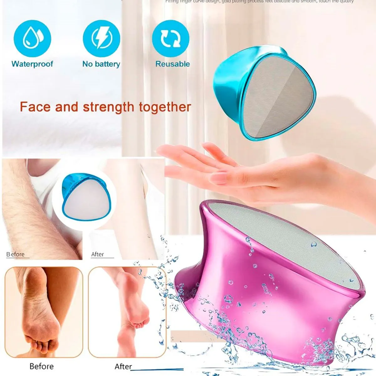 GENERICO - Borrador de Pelo de Cristal 2 en 1